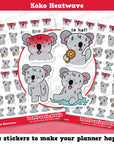 Koko the Koala Heatwave Planner Stickers