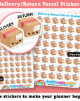 48 Cute Delivery/Return Parcel/Package Planner Stickers