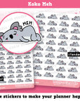 40 Cute Koko the Koala 'Meh' Planner Stickers