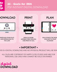 DIGITAL DOWNLOAD - 2026 Goals A5 Printable Planner Inserts - PDF