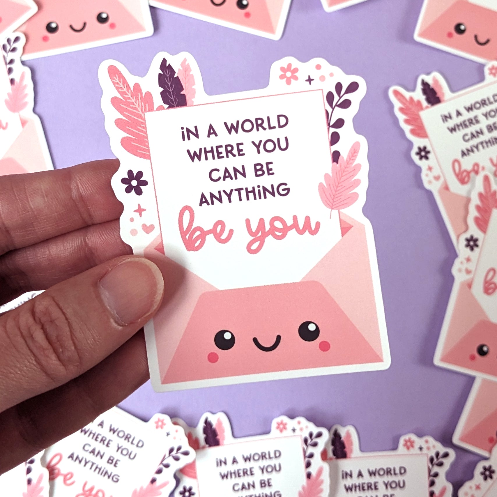 Happy Cutie Studio In a World Where You Can Be Anything Large Sticker/Laptop/Vinyl/Kawaii/Cute