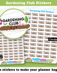 60 Cute Gardening Club Club/School/After School Planner Stickers