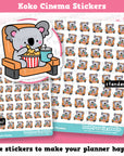 48 Cute Koko the Koala Cinema Planner Stickers