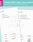 DIGITAL DOWNLOAD - 1P2P - Design No. 1 - Undated Daily Personal Printable Planner Inserts / PDF