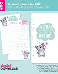 DIGITAL DOWNLOAD - 2026 Goals Personal Printable Planner Inserts - PDF