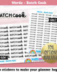 Batch Cook Words/Functional/Planner Stickers