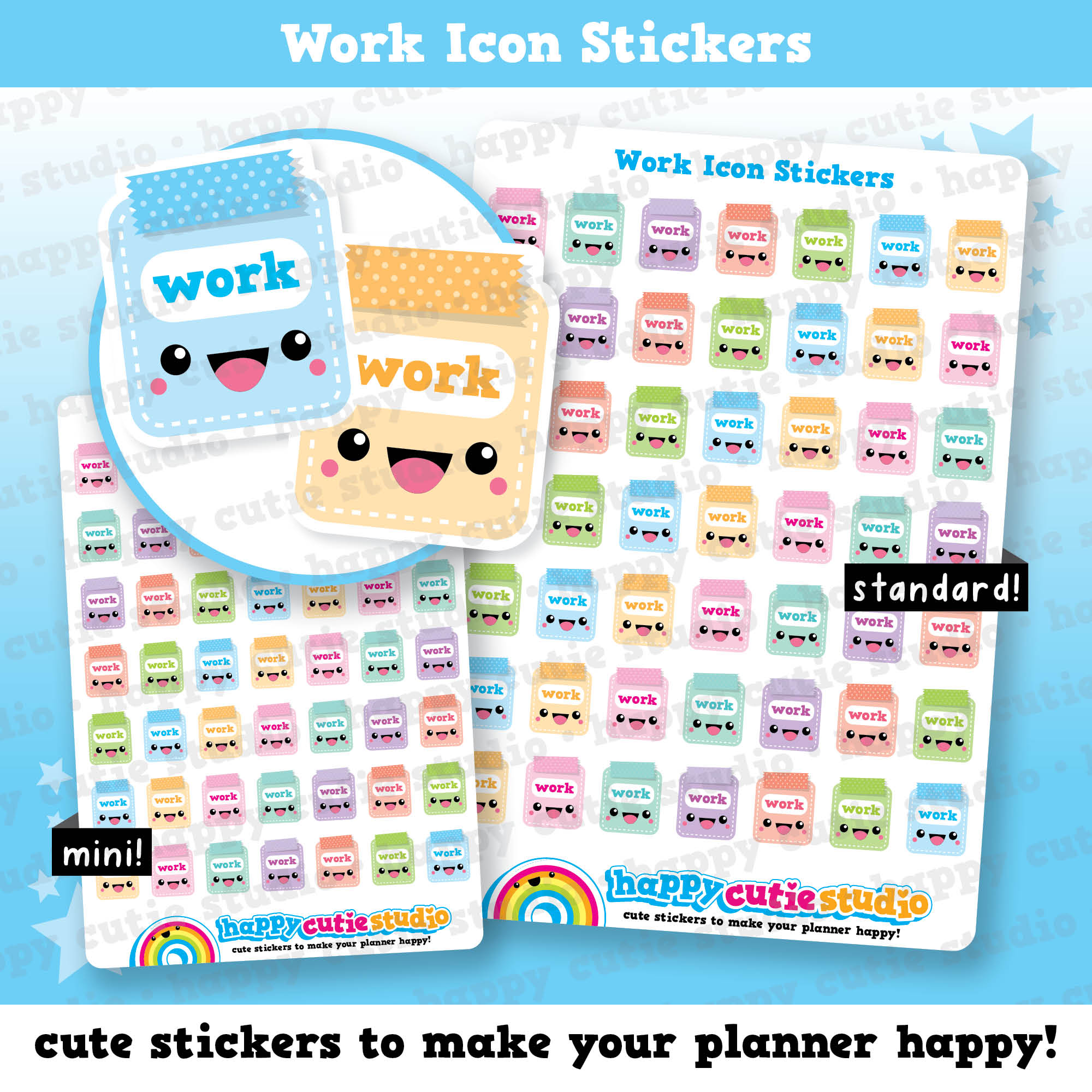 49 Cute Work Icon Reminder Planner Stickers – HappyCutieStudio