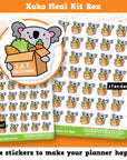 35 Cute Koko the Koala Meal Kit Box Planner Stickers