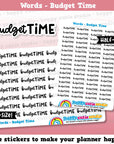 Budget Time Words/Functional/Planner Stickers