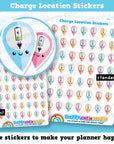 49 Cute Charge Location/Electric Car/Charge/Battery Planner Stickers