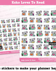 Koko the Koala Loves To Read Planner Stickers