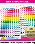 140 Cute Colourful Tiny Hearts/Functional/Practical Planner Stickers
