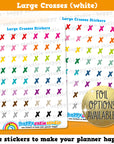 48 Cute Colourful Large Crosses/Functional/Practical Planner Stickers