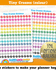 140 Cute Colourful Tiny Crosses/Functional/Practical Planner Stickers
