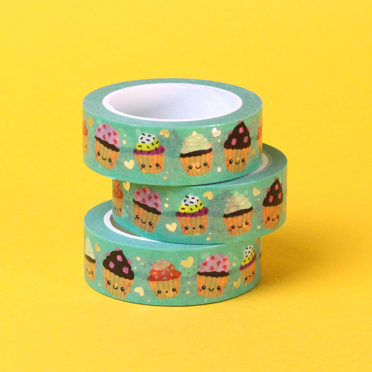 Silver Foil 'Yummy Cupcake' Washi Tape