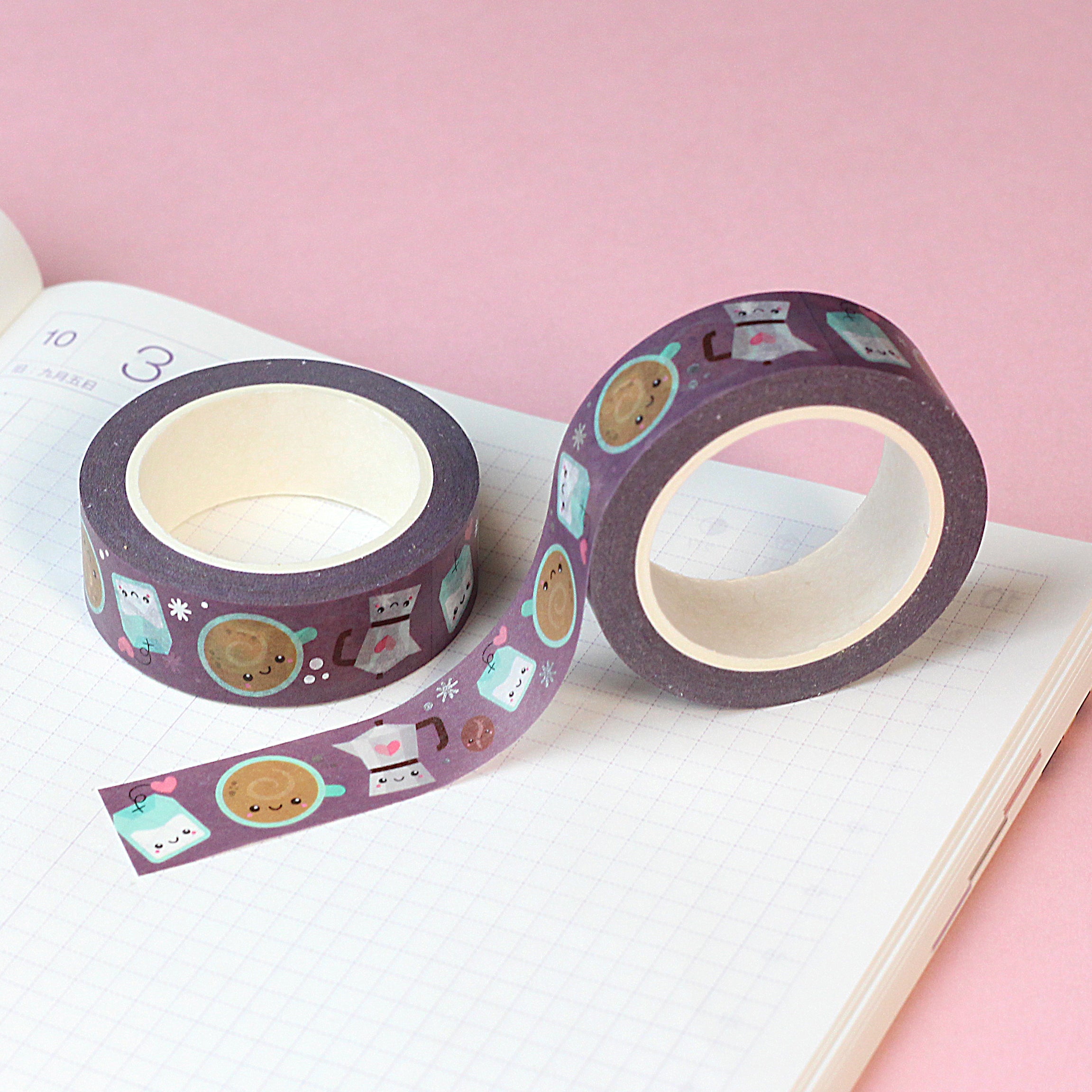 Silver Foil Pop the Kettle On Washi Tape