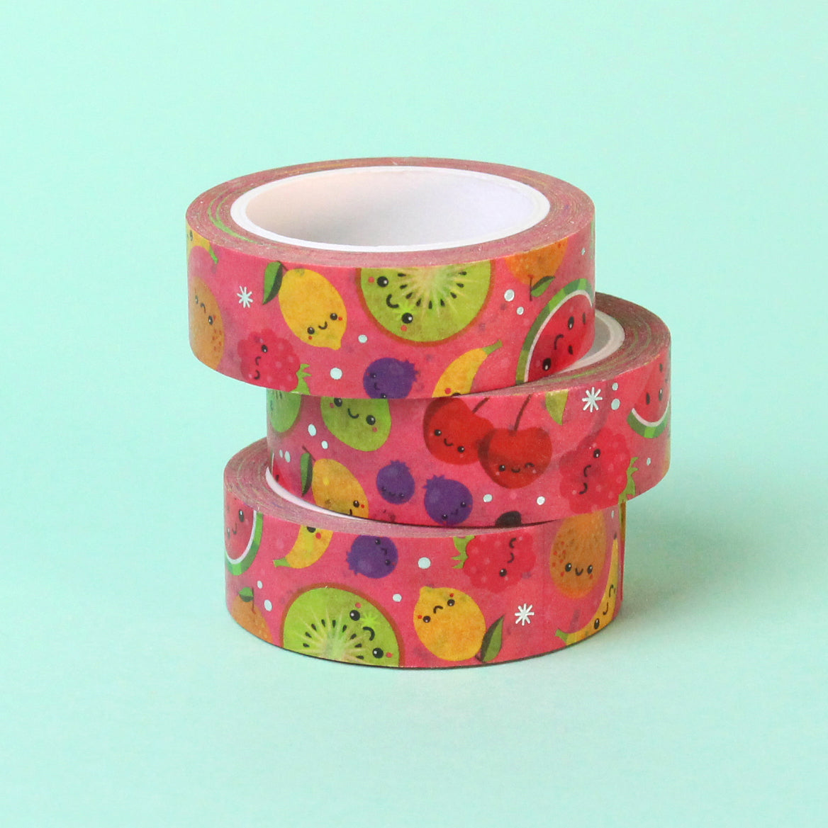 Silver Foil 'Cutie Fruitie' Washi Tape