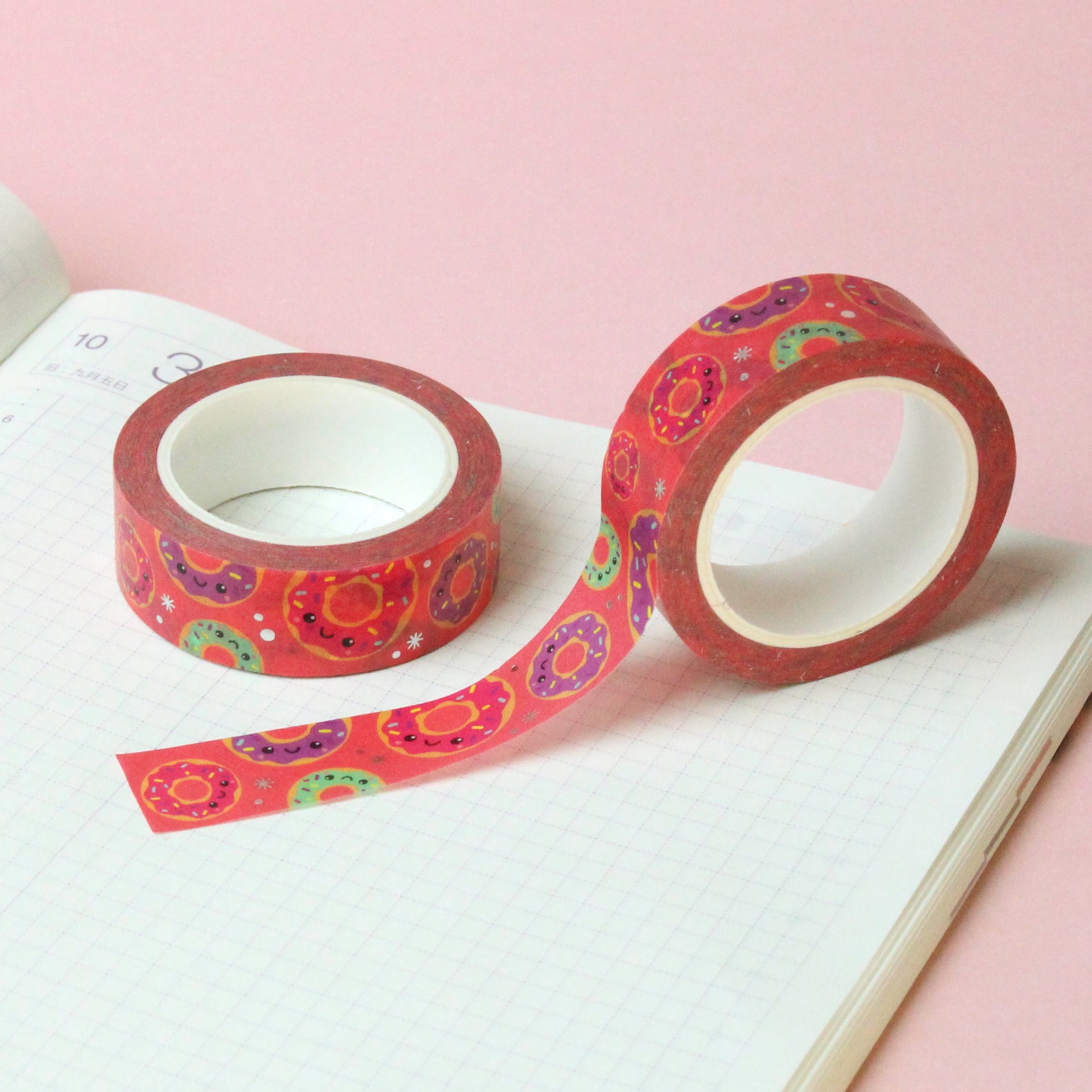 Silver Foil 'Dinky Doughnuts' Washi Tape