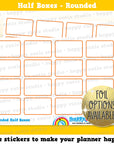 16 Cute Rounded Half Box/Functional/Practical Planner Stickers