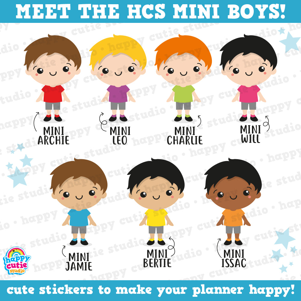 Cheeky Elf Boy Quarter Box Planner Stickers