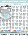 35 Cute Koko the Koala 'Wash Masks' Planner Stickers