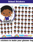42 Cute School Boy Planner Stickers