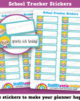 18 Cute School Boy Tracker Planner Stickers