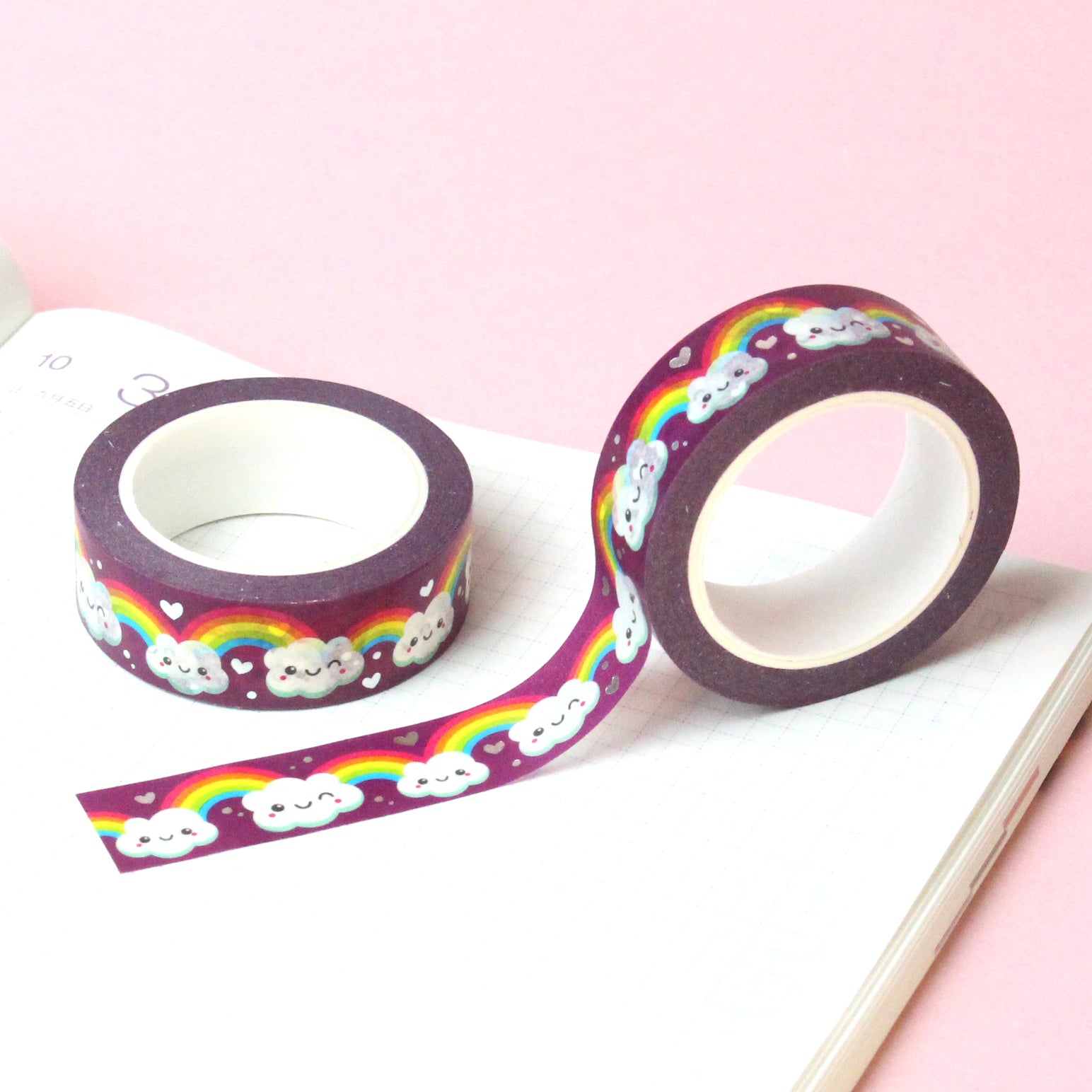 Silver Foil 'Somewhere over the Rainbow' Washi Tape