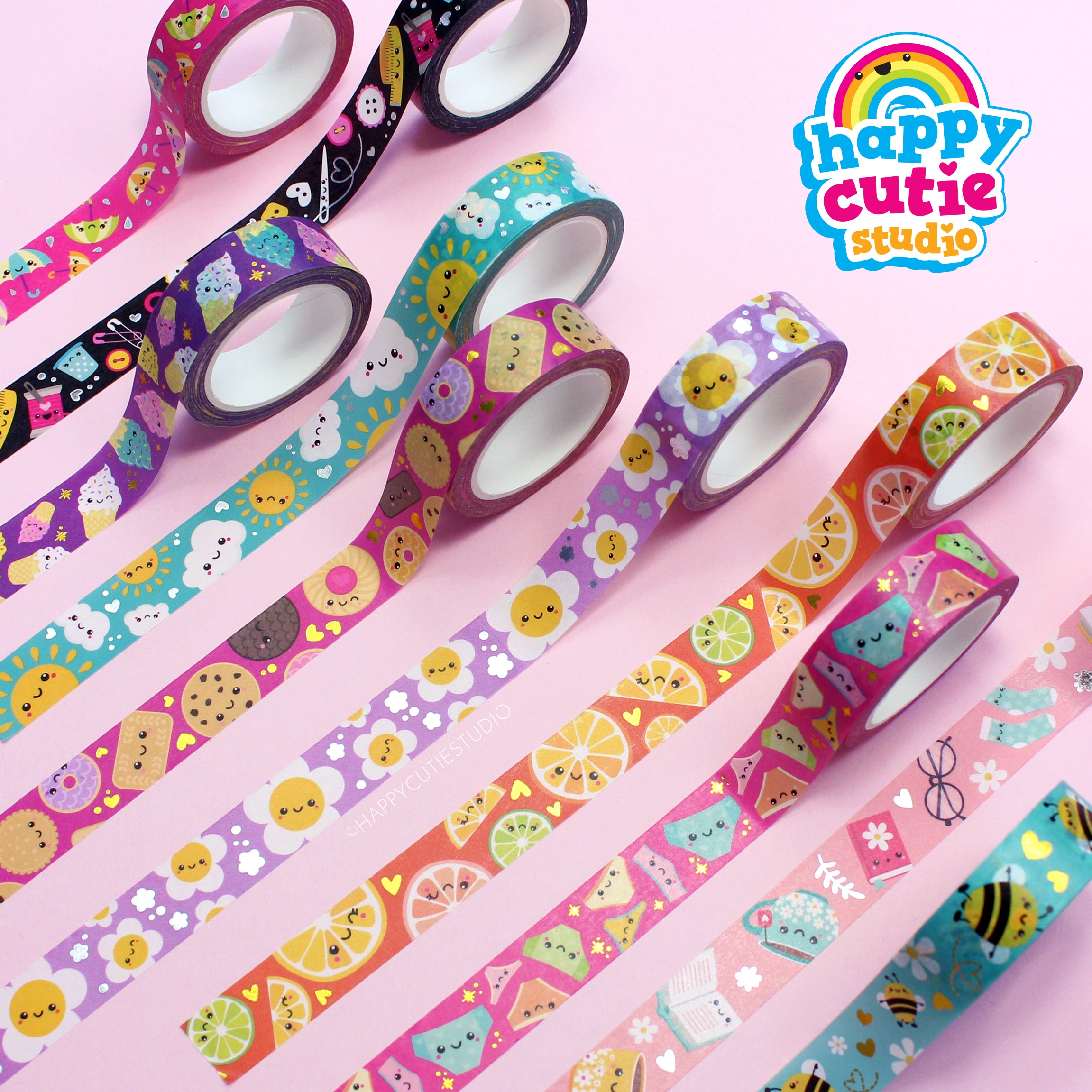 Silver Foil Flower Power Washi Tape