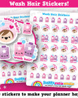 41 Cute Wash Hair/Reminder/Shampoo Planner Stickers