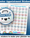 48 Cute Doctor/Appointment/Unwell/Medicine Planner Stickers