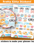 32 Cute Pretty Kitty/Cat Planner Stickers