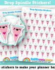46 Cute Drop Spindle/Spinning/Yarn Planner Stickers