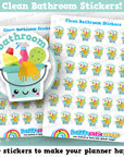 36 Cute Clean Bathroom/Shower/Chores Planner Stickers