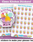 36 Cute Clean Kitchen/Chores Planner Stickers