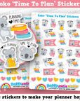24 Cute Koko the Koala 'Time to Plan' Planner Stickers