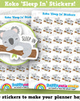 35 Cute Koko the Koala 'Sleep In' Planner Stickers