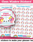 40 Cute Clean Windows/Chores/House Planner Stickers