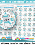 30 Cute Koko the Koala 'Hot Chocolate' Planner Stickers
