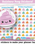 48 Cute Rainbow Poop Planner Stickers