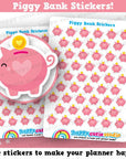 50 Cute Piggy Bank/Save/Money Planner Stickers