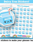 42 Cute Dairy Free/Lactose Free/Diet Planner Stickers