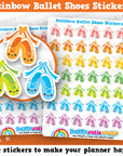 42 Cute Rainbow Ballet Shoes/Lesson Planner Stickers