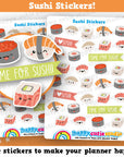 32 Cute Sushi/Food Planner Stickers
