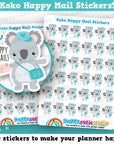 36 Cute Koko the Koala 'Happy Mail' Planner Stickers
