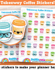 36 Cute Takeaway Coffee Cup Planner Stickers