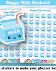 42 Cute Happy Milk Planner Stickers