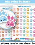 56 Cute Paw Print/Cat/Dog/Animal/Vet Stickers