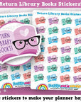 28 Cute Return Library Books/Reading Planner Stickers