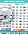 40 Cute Koko the Koala Glasses Planner Stickers